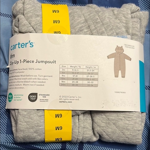 Carter's Light Gray Bear-Ear Jumpsuit - Picture 4 of 6